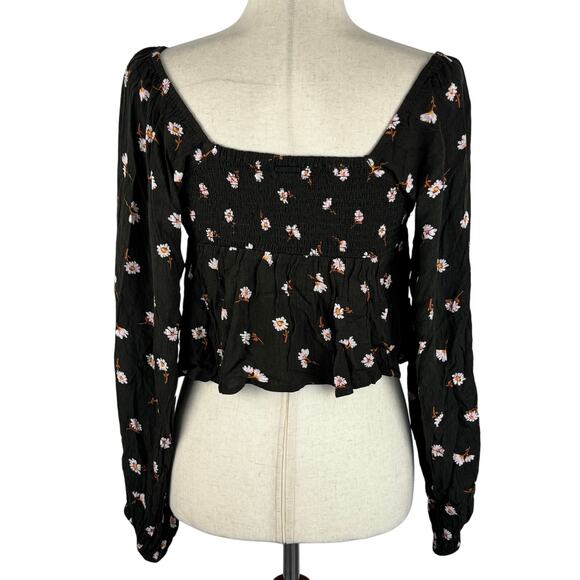 BILLABONG LOVE YOU MORE LONG SLEEVE BLOUSE IN OFF BLACK NWOT WOMEN'S SIZE MEDIUM - Picture 3 of 13